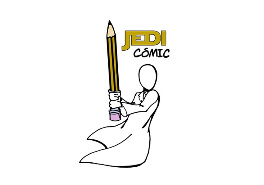 Dibujo de un Jedi con un lápiz como espada